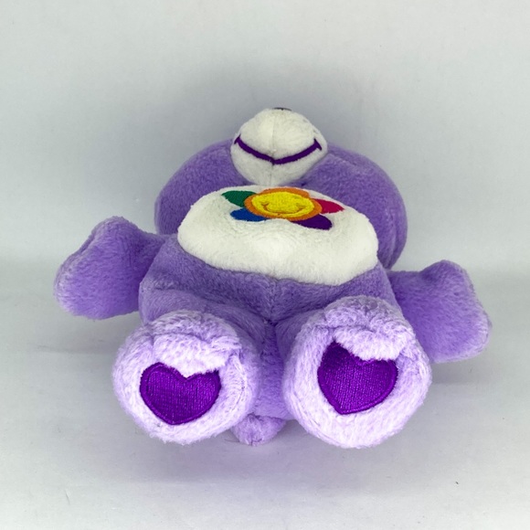 CLEARANCE ‘04 Care Bears Purple Plush 7” Harmony Bear Flower Patch Rainbow - Picture 6 of 8